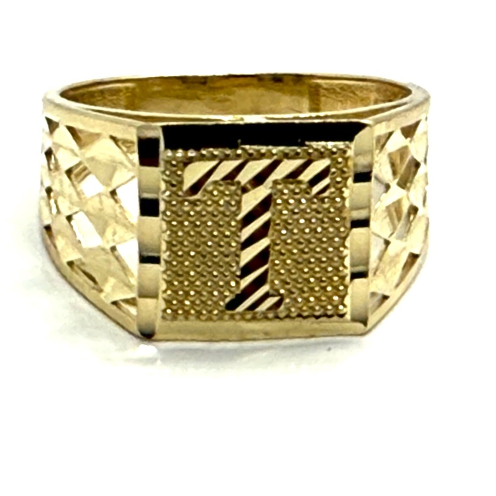 14k Solid Gold Nice Men Ring T  Size :  9.5 Grams : 3.7